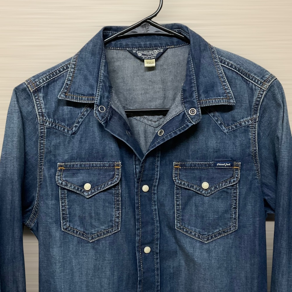 Diesel Denim Pearl Snap Western Shirt Men’s Sz S